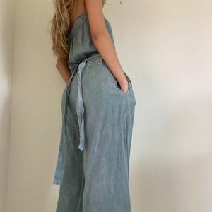 Cloth & Stone Washed Out Olive Green Jumpsuit